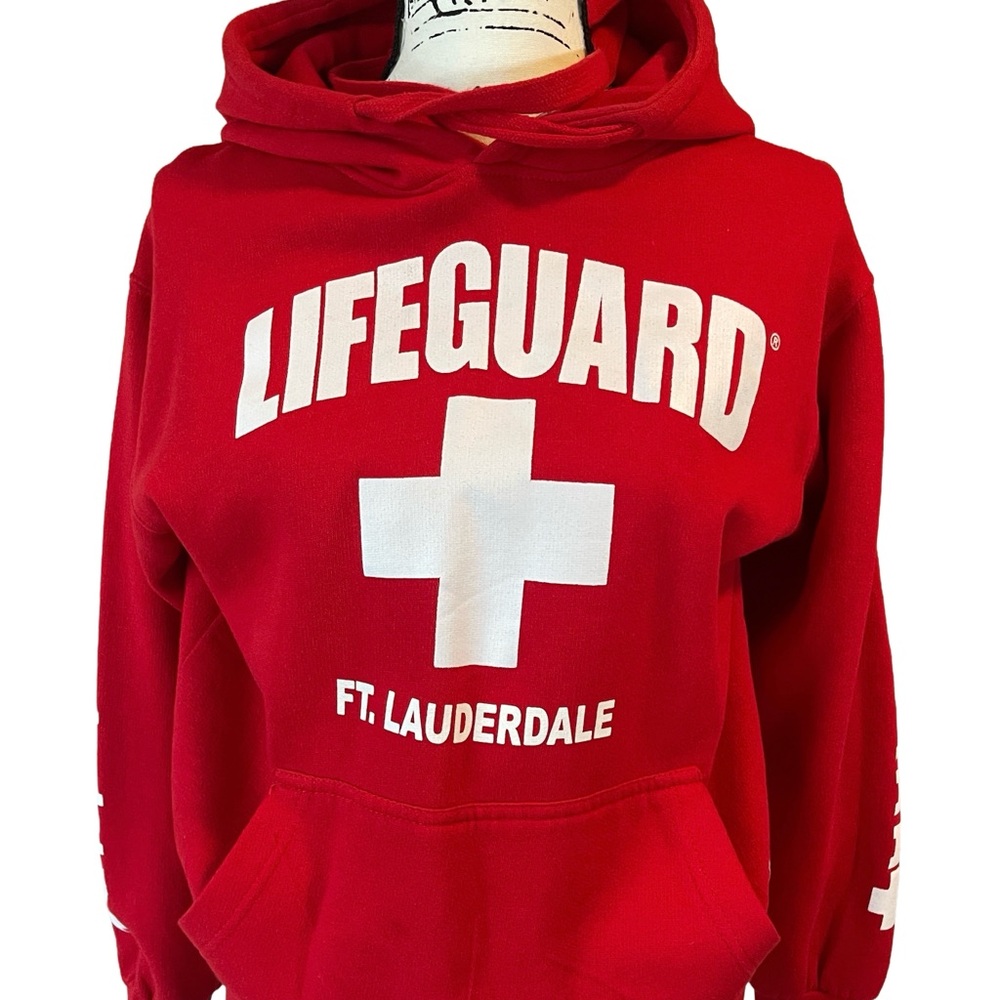 Lifeguard Fort Lauderdale Red Hoodie Sweatshirt | Size S